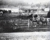 Scrapper Ernhout with Town Scrapper; Taken about 1912. Photo from 1834-1985 West Clarksville Sesquicentennial Book